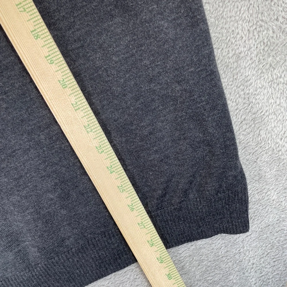 Pronto Uomo Sweater Vest Mens XL Gray Extra Fine Merino Wool V Neck Preppy